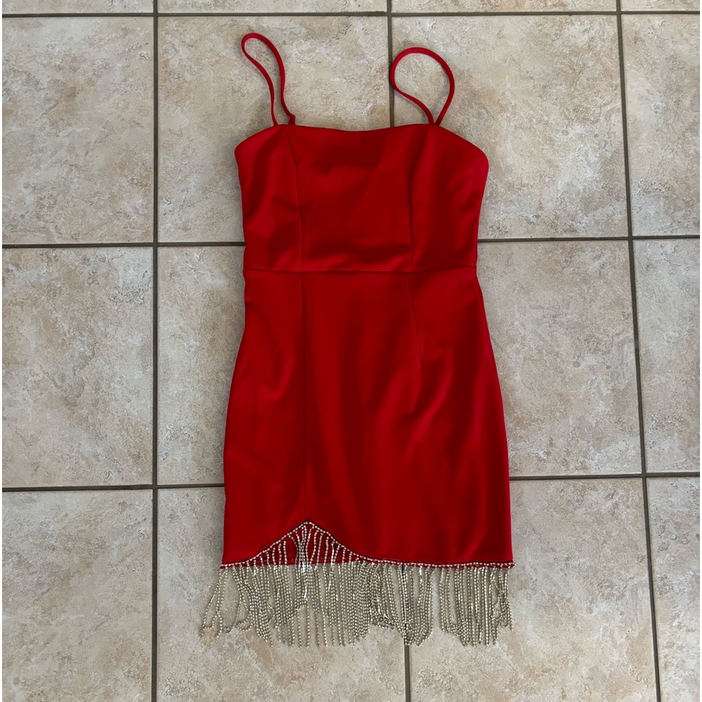 Trixx Red Rhinestone Bling Dress
